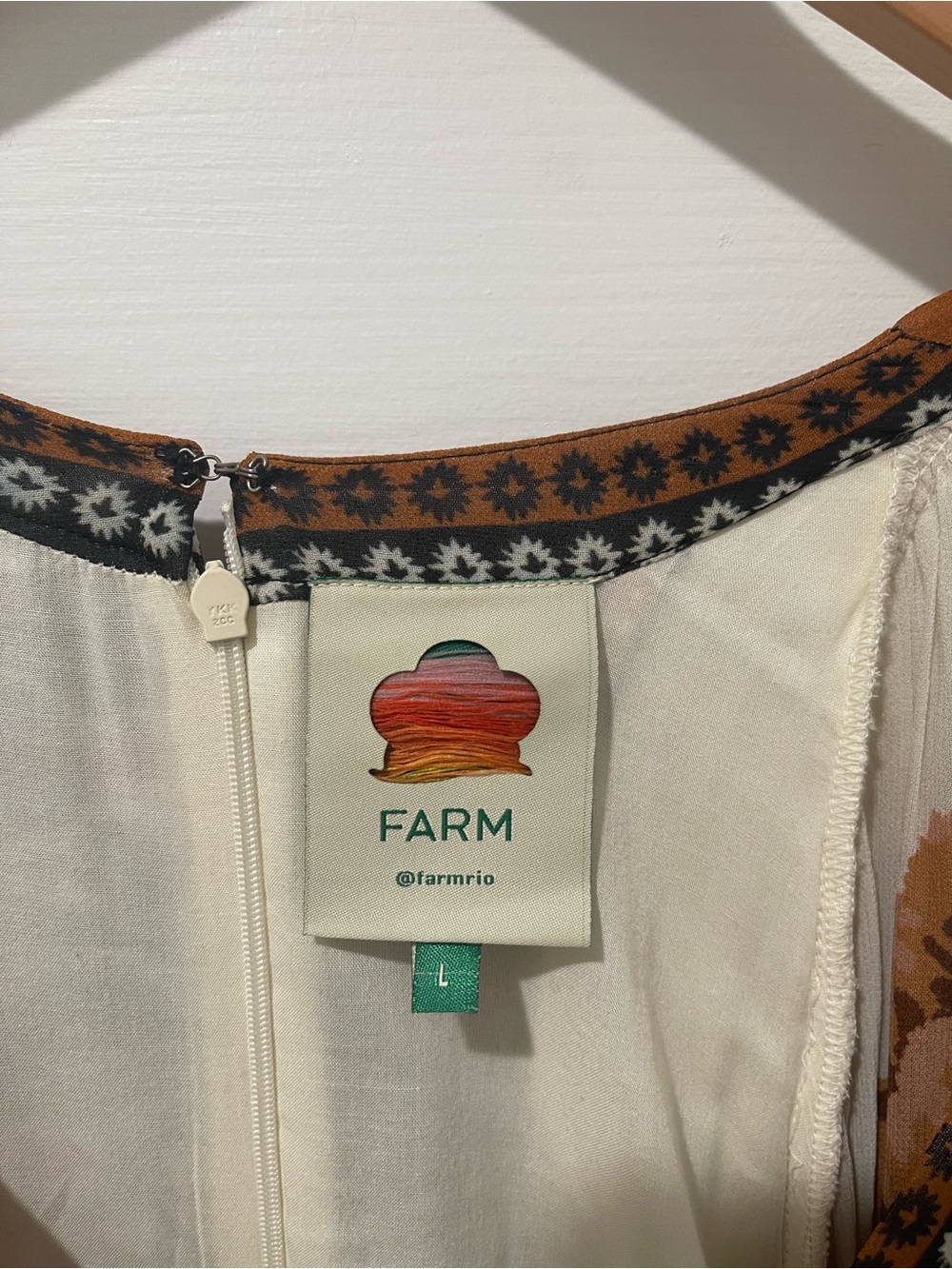 FARM Rio Cream Maxi Dress with Rust and Brown Paisley Print - Picture 2 of 4